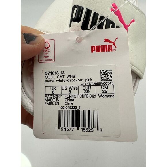 NWT‎ Puma Women's Size 8 Cool Cat Slides White - Picture 4 of 5